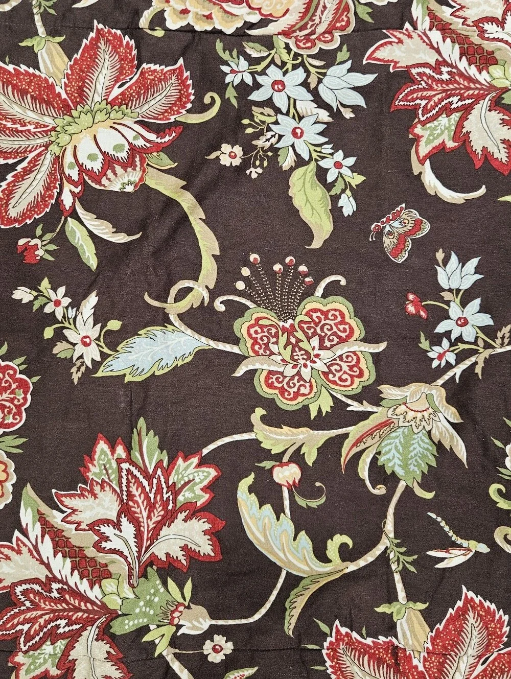 Cote Couture MULHOUSE Rose Tree STD Pillow Shams Brown Floral Rope Trim Autumn 2